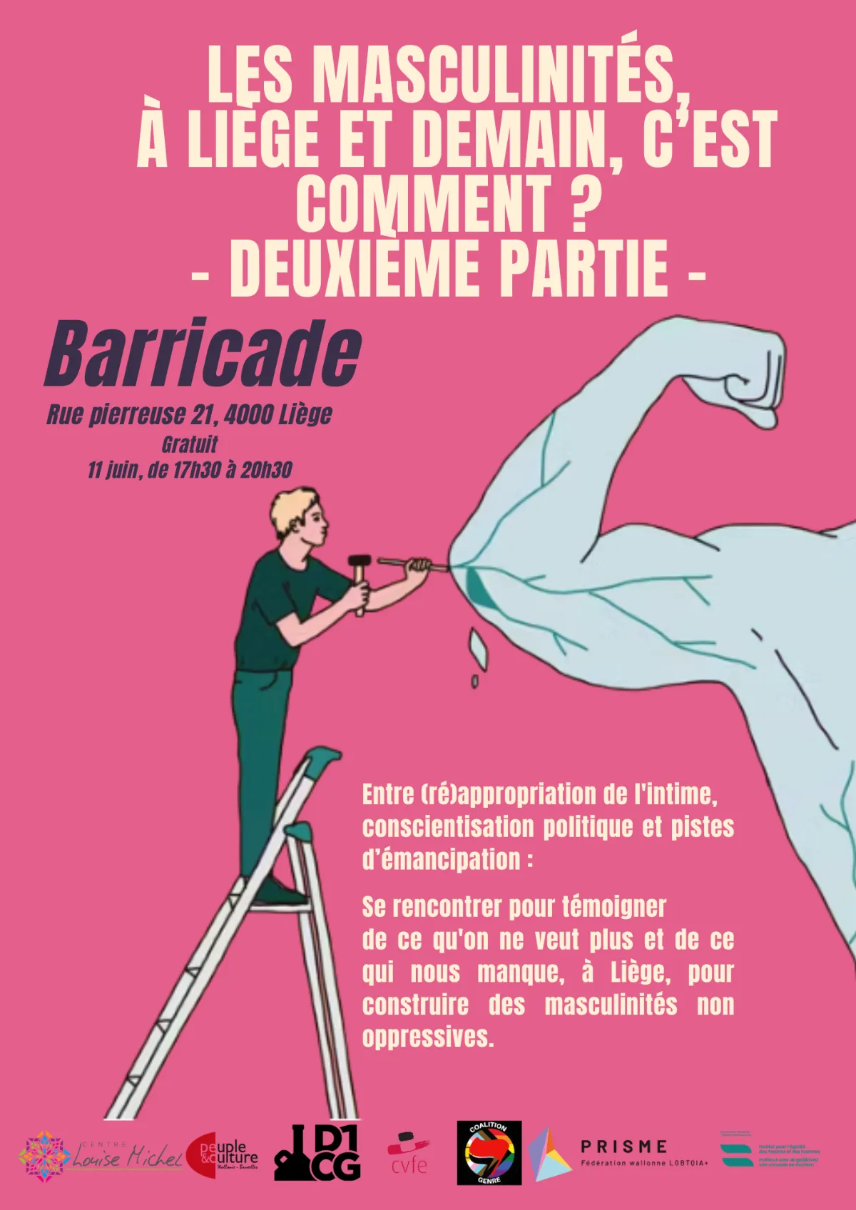 Rencontre "Les masculinités à Liège et demain, c'est comment ?" #2 - Affiche